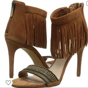 Vince Camuto Trumen fringe beaded strap heel
